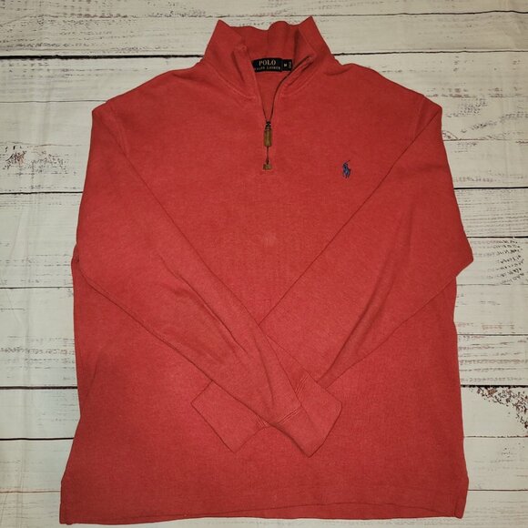 Polo Ralph Lauren Sweater Mens Medium Quarter Zip Pullover Classic Pony Logo - Picture 3 of 16